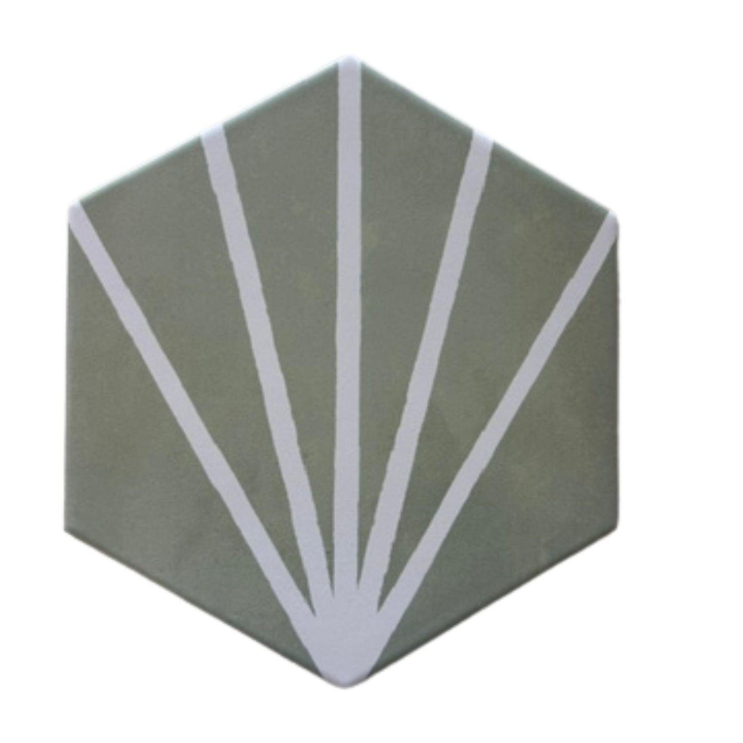 Green and White Hexagonal Tile