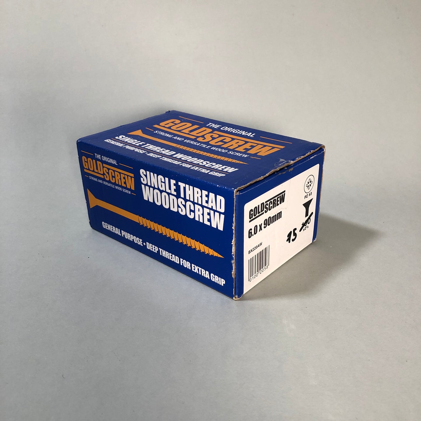 Goldscrew PZ Double-Countersunk Thread Cutting Multipurpose Screws 6mm x 90mm 75 Pack