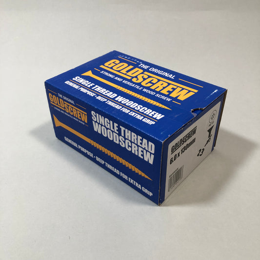 Goldscrew PZ Double-Countersunk Thread Cutting Multipurpose Screws 6mm x 130mm 23 pack